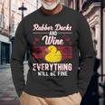 Gummiente Und Wein Badeente Quietscheente Gummiente Langarmshirts Geschenke für alte Männer