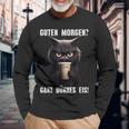 Guten Morgen Ganz Dünnes Eis Cat Morgenmuffel Langarmshirts Geschenke für alte Männer