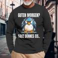 Guten Morgen Ganz Dünnes Eis Slogan Penguin Langarmshirts Geschenke für alte Männer