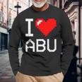 I Heart Abu I Love Abu Nombre Personalizado Camiseta de manga larga Regalos para ancianos