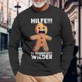 Hilfe Es Weihnachtet Wieder X Xmas Christmas Gingerbread Langarmshirts Geschenke für alte Männer