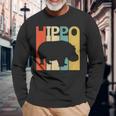 Hippo Ippopotamo Carino Divertente Maglietta a maniche lunghe Regalos para ancianos