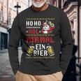 Ho Hol Mir Mal Ein Bier Christmas Santa Claus Langarmshirts Geschenke für alte Männer