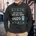 Ho Ho Hol Mir Mal Einen Ouzo Ugly Christmas Outfit Langarmshirts Geschenke für alte Männer