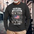 Ich Lebe Nicht In New York Aber New York Lebt In Mir Langarmshirts Geschenke für alte Männer