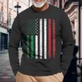 Italy Usa Flag 4Th Of July Patriotic American Italian Flag Maglietta a maniche lunghe Regalos para ancianos