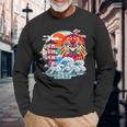 Japonés Daruma Gran Ola Kanagawa Japón Arteintage Camiseta de manga larga Regalos para ancianos