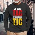 Je Suis Tac Je Cherche Tic Duo Tic Et Tac Deguisement Deux T-shirt à manches longues Cadeaux pour les vieillards