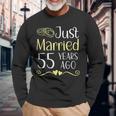 Just Married 55 Anni Fa 55° Anniversario Di Matrimonio Maglietta a maniche lunghe Regalos para ancianos
