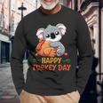Koala Hugging Turkey Happy Thanksgiving Turkey Day Lovers Long Sleeve T-Shirt Gifts for Old Men