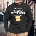 Komm Wir Essen Kinder Punctuation Mark Comma Sayings Langarmshirts Geschenke für alte Männer