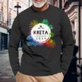 Kreta 2024 Colourful Travel Quote Langarmshirts Geschenke für alte Männer