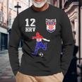 Kroatien Fan Em Spieler Ball Nummer 12 Langarmshirts Geschenke für alte Männer