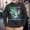 Laita È Migliore Sotto L'aurora Boreale Camicia Aurora Boreale Maglietta a maniche lunghe Regalos para ancianos
