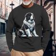 Landseer Dog Langarmshirts Geschenke für alte Männer