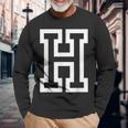 Letter H Bold Outline In Large Langarmshirts Geschenke für alte Männer