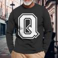 Lettera Q In Stile College Cool Maglietta a maniche lunghe Regalos para ancianos