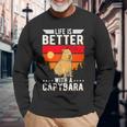Life Is Better With A Capybara Capibara Maglietta a maniche lunghe Regalos para ancianos