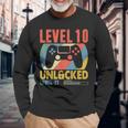 Livello 10Ideo Gamer Sbloccato 10 Anni 10 Regali Di Compleanno Maglietta a maniche lunghe Regalos para ancianos