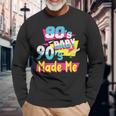 Los Años 80'S Baby 90'S Made Me Retro Nostalgia De Los 80 Camiseta de manga larga Regalos para ancianos