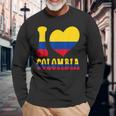 I Love Colombia I Love Bogotá Colombia Bandera Corazón Gráfico Camiseta de manga larga Regalos para ancianos