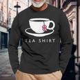 I Love English Tea Uk Flag Fun Novelty Souvenir Memorabilia Long Sleeve T-Shirt Gifts for Old Men