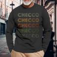 Love Heart Checco Grungeintage Style Nero Checco Maglietta a maniche lunghe Regalos para ancianos