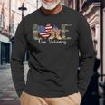 Love Our Veterans Day Proud Military American Flag Long Sleeve T-Shirt Gifts for Old Men