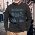 Macchina Da Corsa Formula Light Blueprint Intero Progetto Maglietta a maniche lunghe Regalos para ancianos