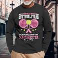 Mai Sottovalutare Una Donna Con Una Racchetta Da Padel Maglietta a maniche lunghe Regalos para ancianos