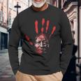 Main Rouge Autochtone Amérindienne Sur Le Thème Du Sang Indien T-shirt à manches longues Cadeaux pour les vieillards