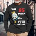 Man Or 85 Jahren War Ich Mal Der Schnellste 85Th Birthday S Langarmshirts Geschenke für alte Männer