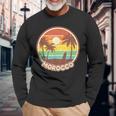 Maroc Beach Cool Retro Surf Souvenir Cadeau T-shirt à manches longues Cadeaux pour les vieillards