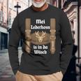 Mei Lederhosn Is In Da Wäsch Oktoberfest Costume Langarmshirts Geschenke für alte Männer