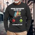 Meine Parageien Rufen An Ich Muss Los Paragei Langarmshirts Geschenke für alte Männer