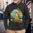 Mele-Kalikimaka Retro Santa Claus Shaka Hawaii Langarmshirts Geschenke für alte Männer