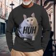 Meme Huh Cat Divertente Maglietta a maniche lunghe Regalos para ancianos