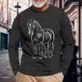 Mérens Grazioso Equestre Per Amanti Dei Cavalli Maglietta a maniche lunghe Regalos para ancianos