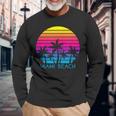 Miami Beach Florida Retrointage Atardeceracacionesiajes Camiseta de manga larga Regalos para ancianos