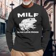 Milf-Man I Love Frogs Divertente Dicendo Rana-Anfibi Amanti Maglietta a maniche lunghe Regalos para ancianos