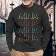 Mina Nome My Custom Nominato Maglietta a maniche lunghe Regalos para ancianos