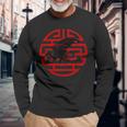 Motif Dragon Japonais T-shirt à manches longues Cadeaux pour les vieillards