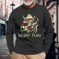Muay Thai Fighter Thai Boxing E Kickboxing Regalo Maglietta a maniche lunghe Regalos para ancianos