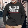 Muscles En Courseuillez Patienter Hommes Fitness Muscle T-shirt à manches longues Cadeaux pour les vieillards