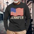 Nome Nome Nome Cittadinanza Jennifer Compleanno Personalizzato Maglietta a maniche lunghe Regalos para ancianos