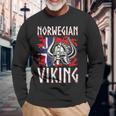 Norwayiking Norway Flag Langarmshirts Geschenke für alte Männer