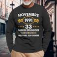 Novembre 1991 33 Anni Compleanno Uomo Donna 1991 Maglietta a maniche lunghe Regalos para ancianos