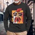 Occhiali Da Sole Del Gallo Di Un Gallo Che Indossa Cantato Maglietta a maniche lunghe Regalos para ancianos