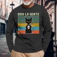 Odio La Gente Gatto Caffè Divertente Regalo Gatto Maglietta a maniche lunghe Regalos para ancianos