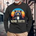 Odio Tutti Orso Caffè Divertente Maglietta a maniche lunghe Regalos para ancianos